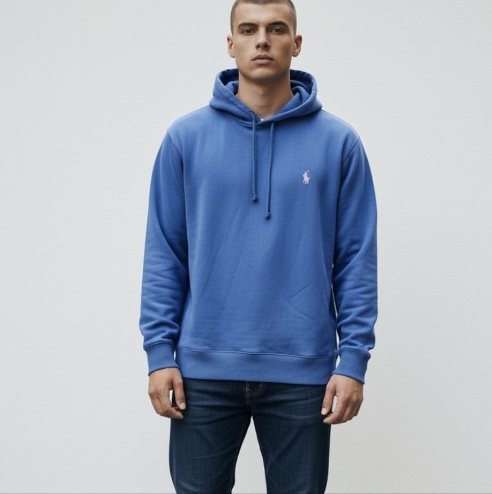 NEW,Ralph Lauren Classic Blue Hoodie.Size M,  100% Cotton